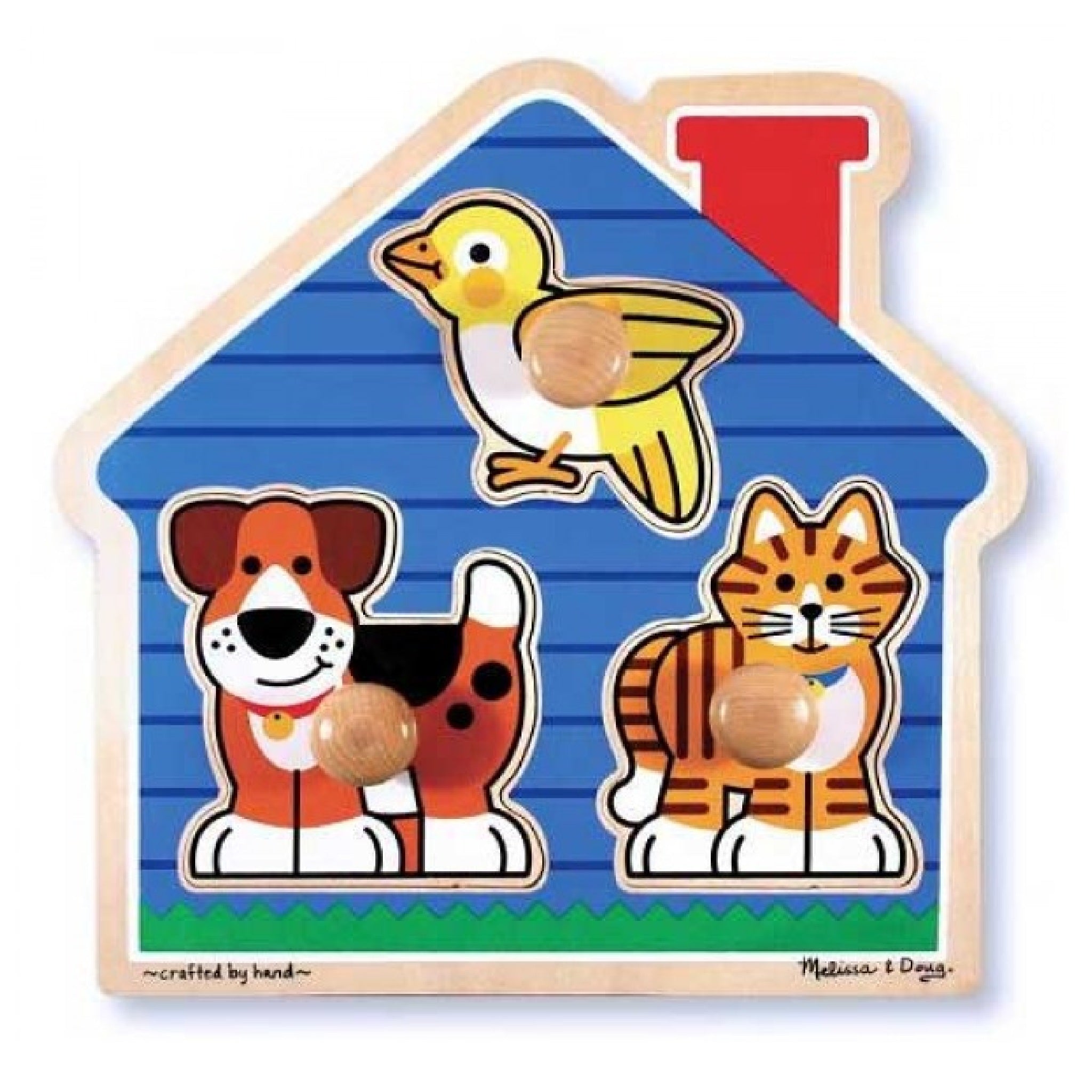 Melissa & Doug Wooden Puzzle - Jumbo Knob - House Pets