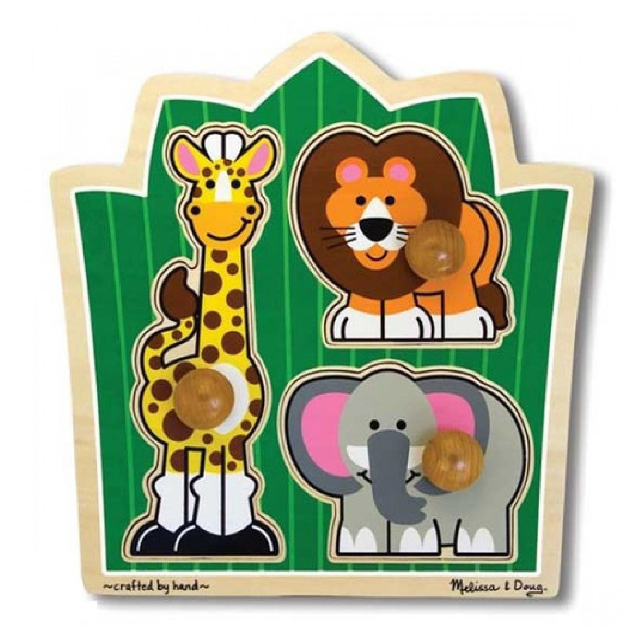 Melissa & Doug Wooden Puzzle - Jumbo Knob - Jungle Friends