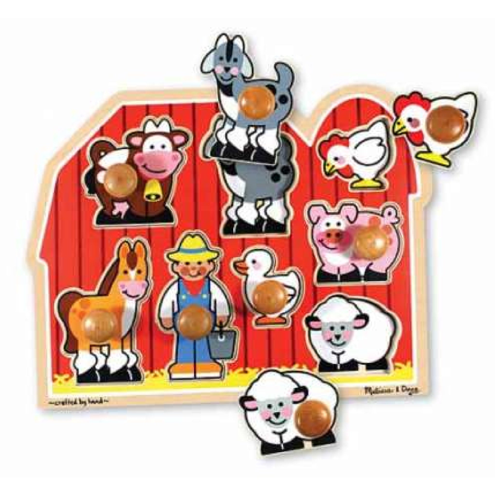Melissa & Doug Wooden Puzzle - Jumbo Knob - Large Farm Friends