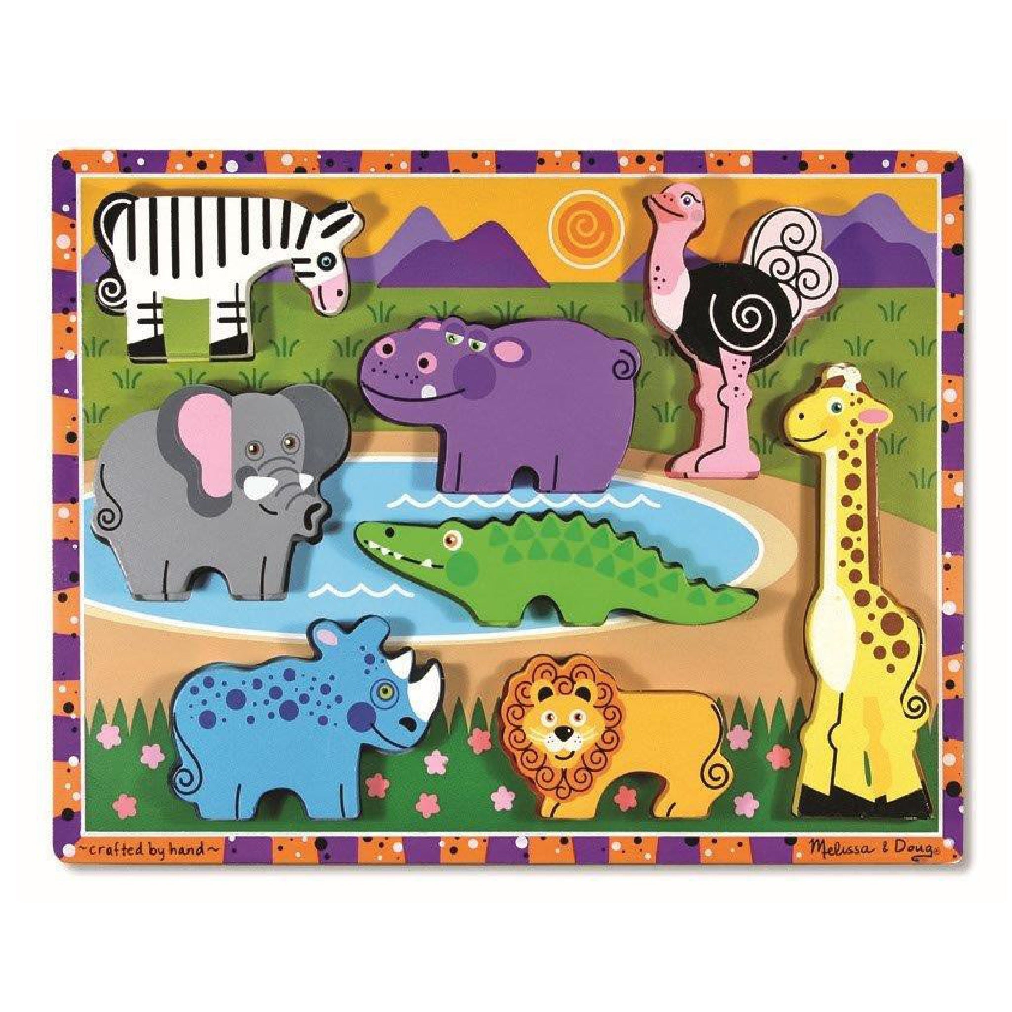 Melissa & Doug Wooden Puzzle - Safari Chunky Puzzle