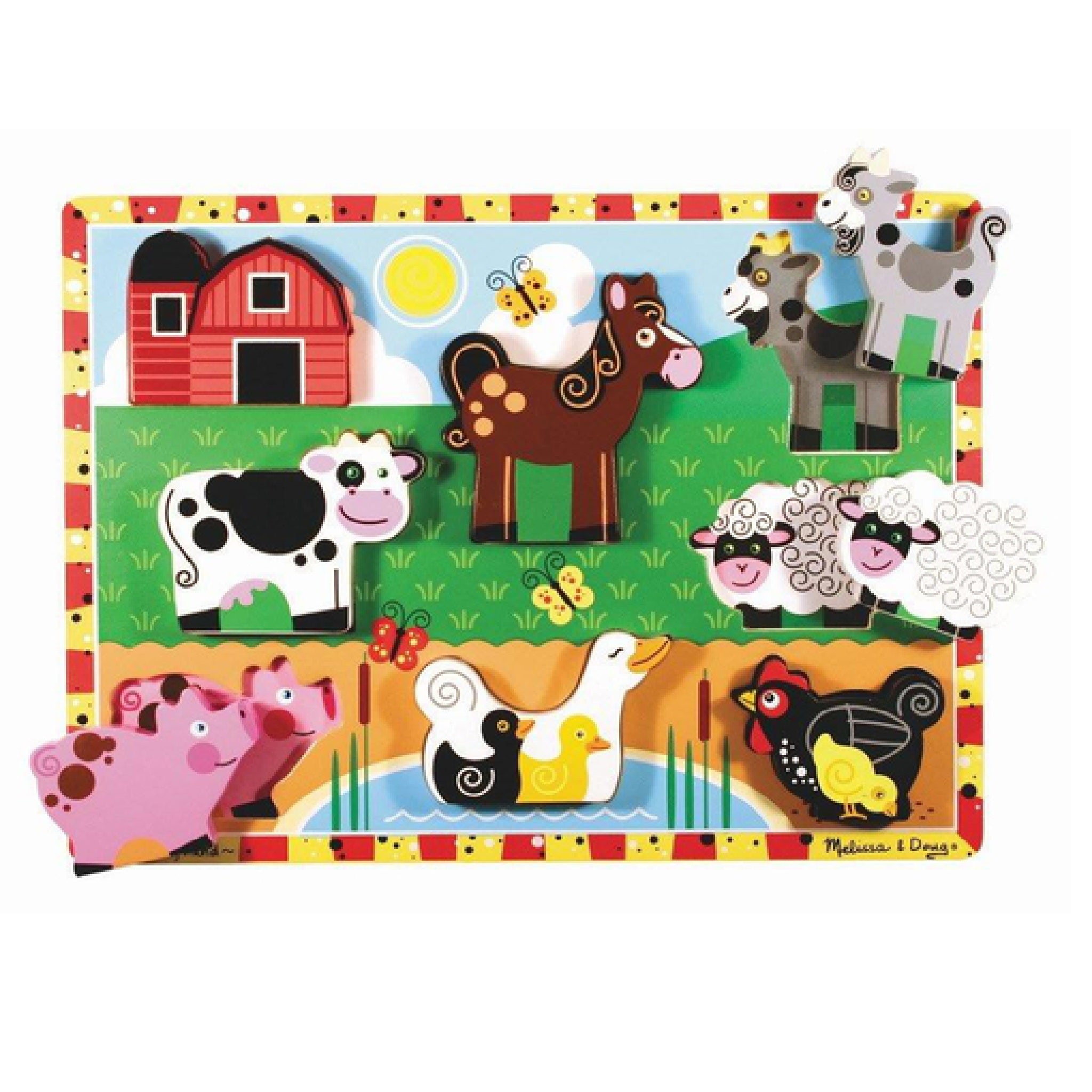 Melissa & Doug Wooden Puzzle - Farm Animals Chunky Puzzle