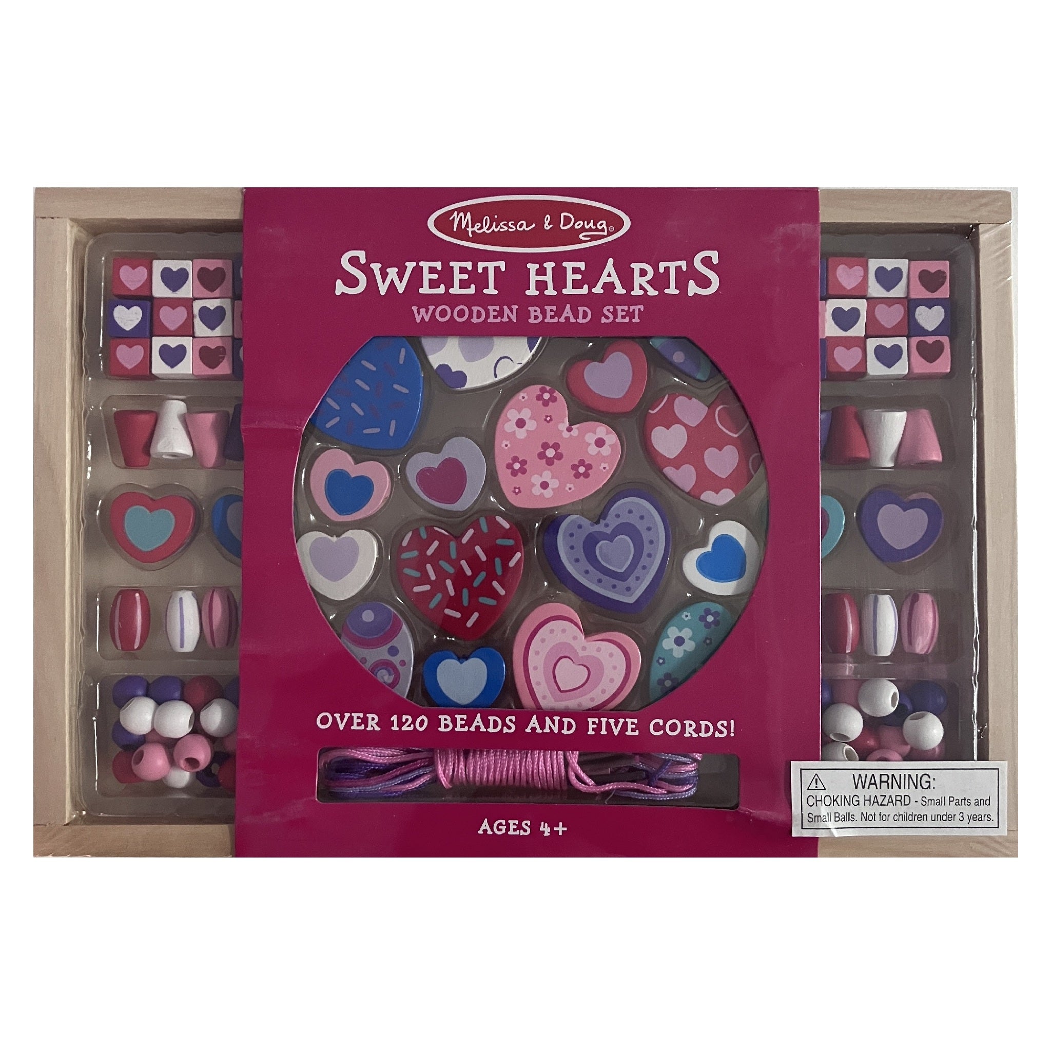 Melissa & Doug - Wooden Bead Set - Sweet Hearts