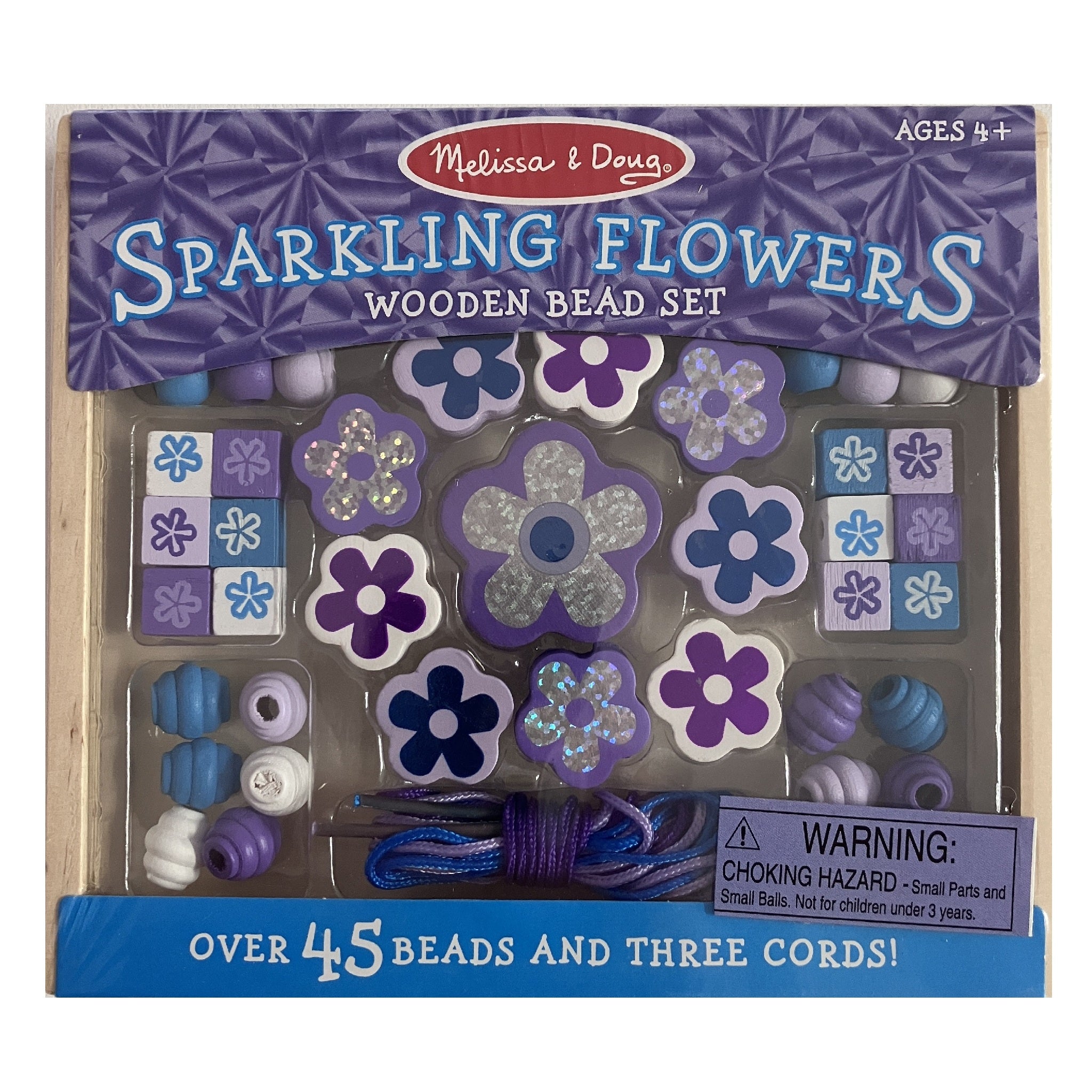 Melissa & Doug - Wooden Bead Set - Sparkling Flowers