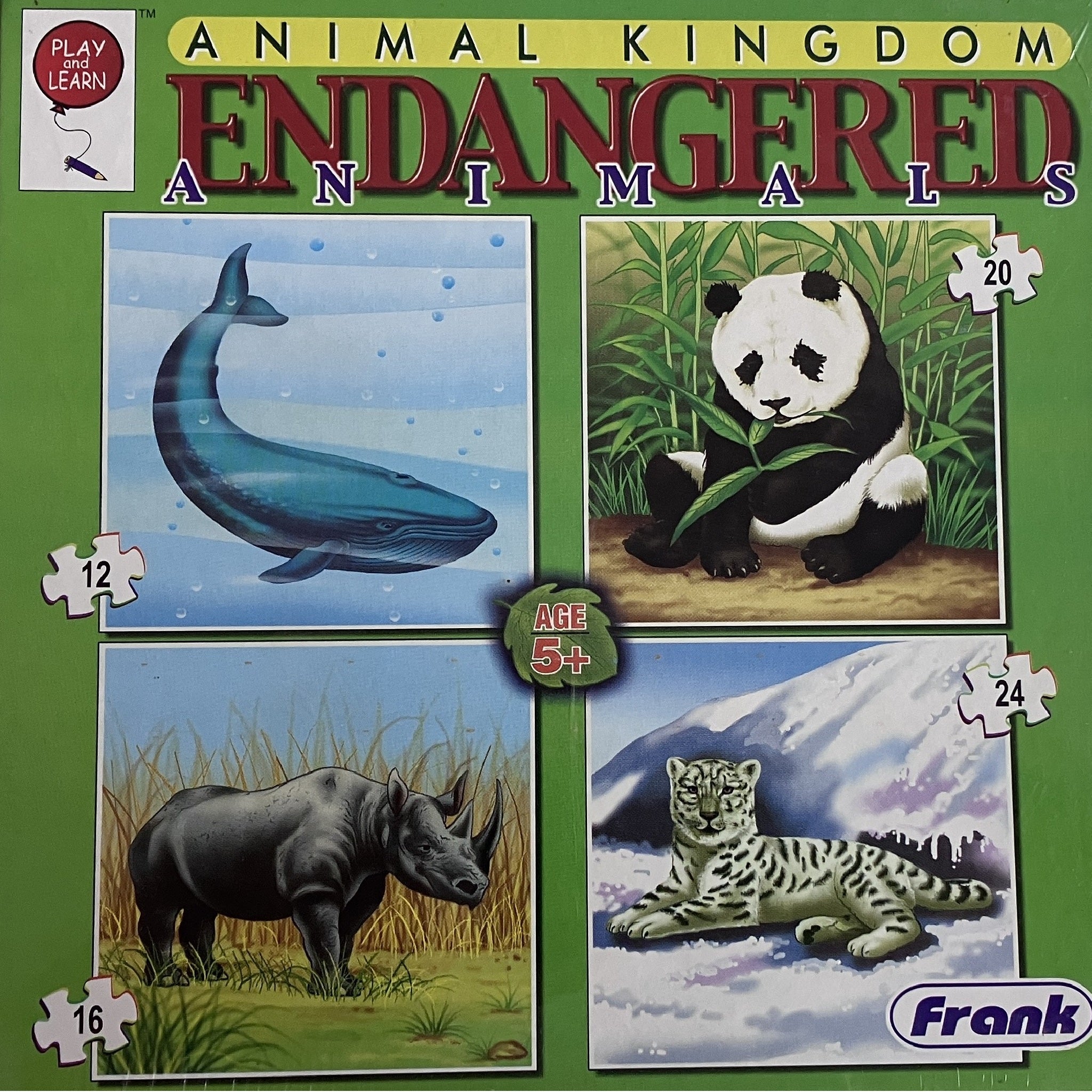 Frank - 4 x Puzzles - Endangered Animals