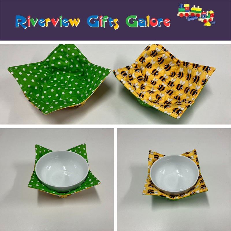 Soup Bowl Reversible Cozy – Bees and Spots