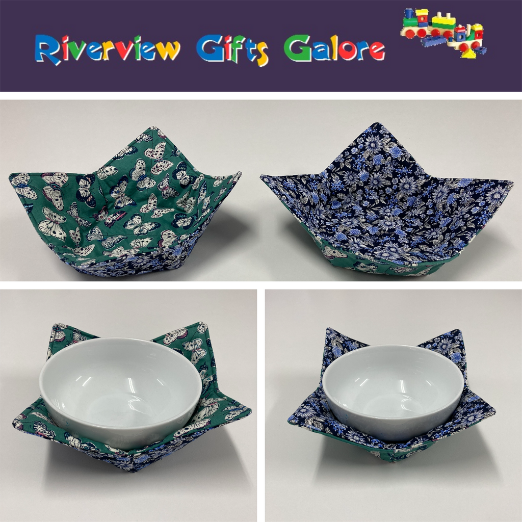 Soup Bowl Reversible Cozy – Butterflies and Flowers