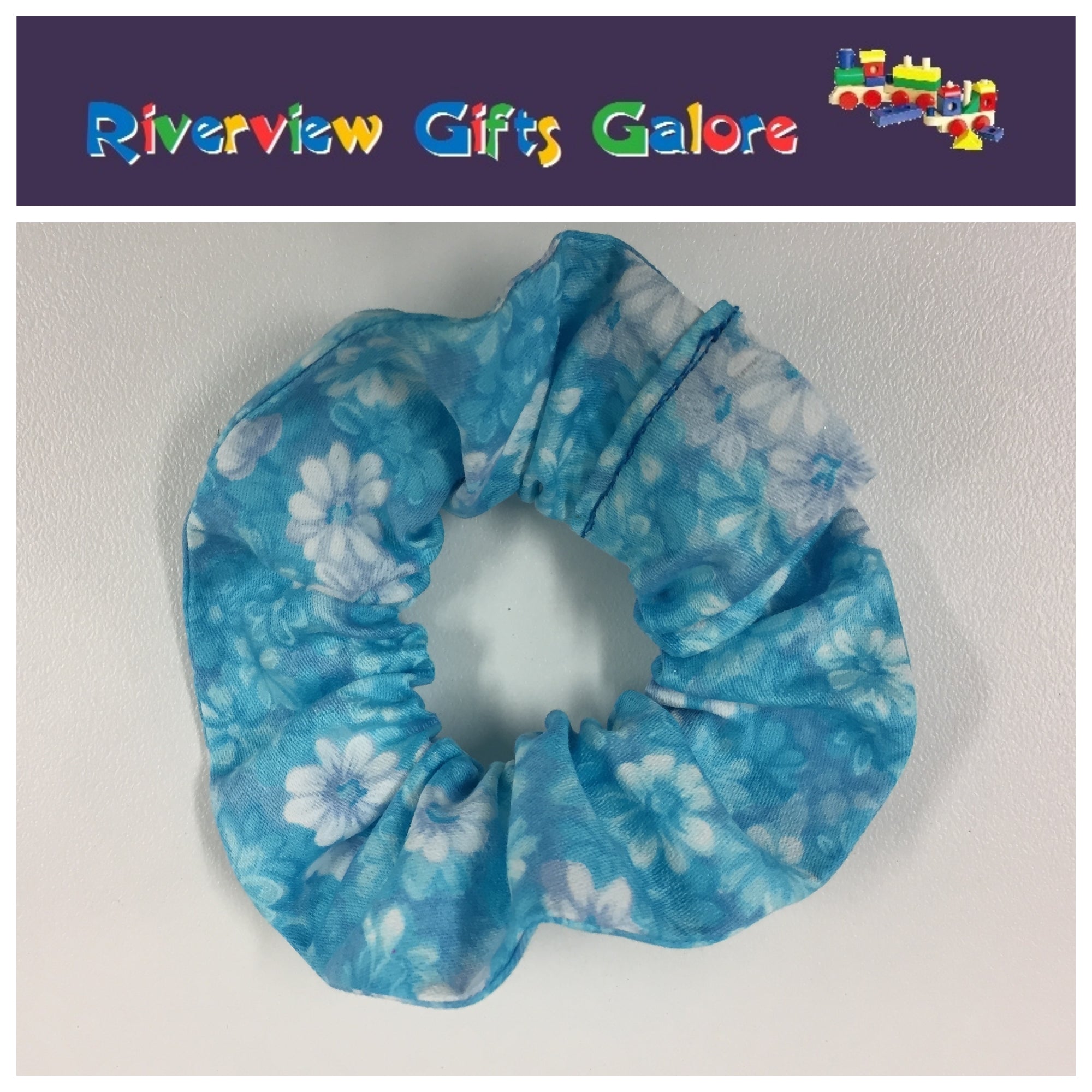 Scrunchie - Blue Flowers