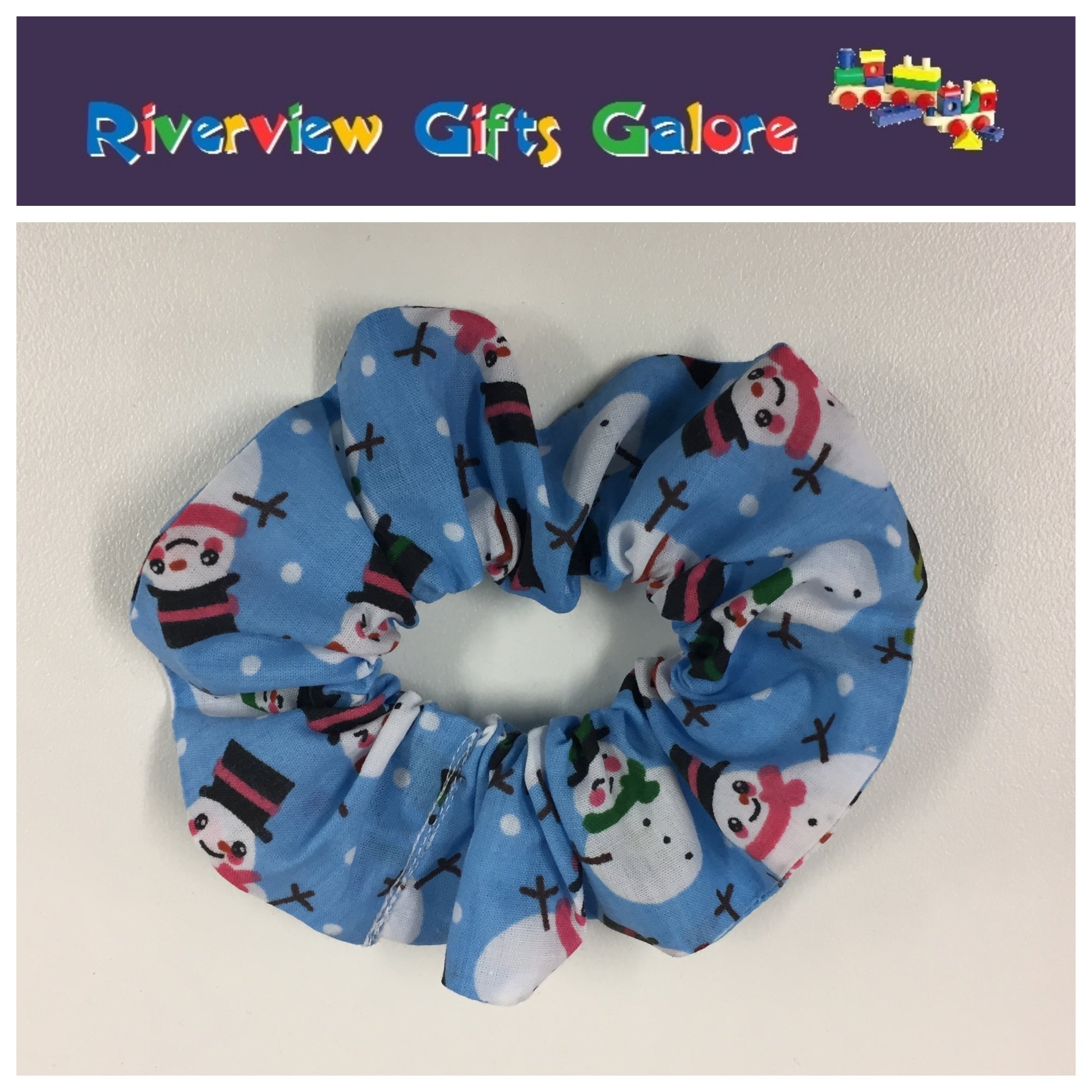 Scrunchie - Snowman Blue