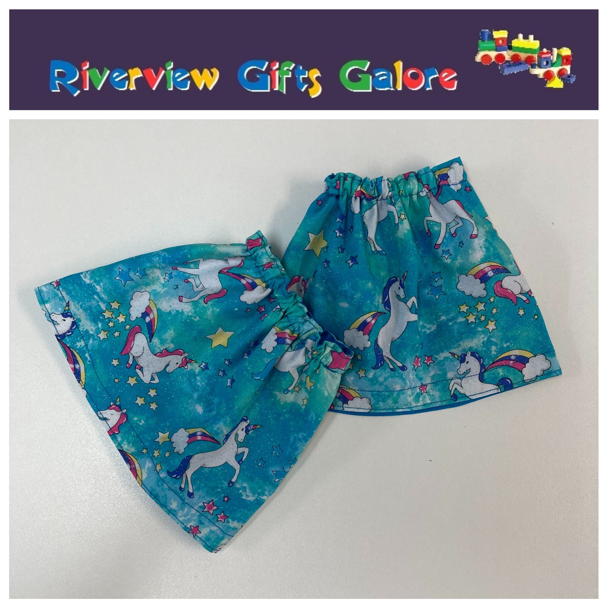 New Style Sock Protectors / Sock Savers / Burr Guards / Gaiters (Double Thickness and Reversible) - Blue Unicorn
