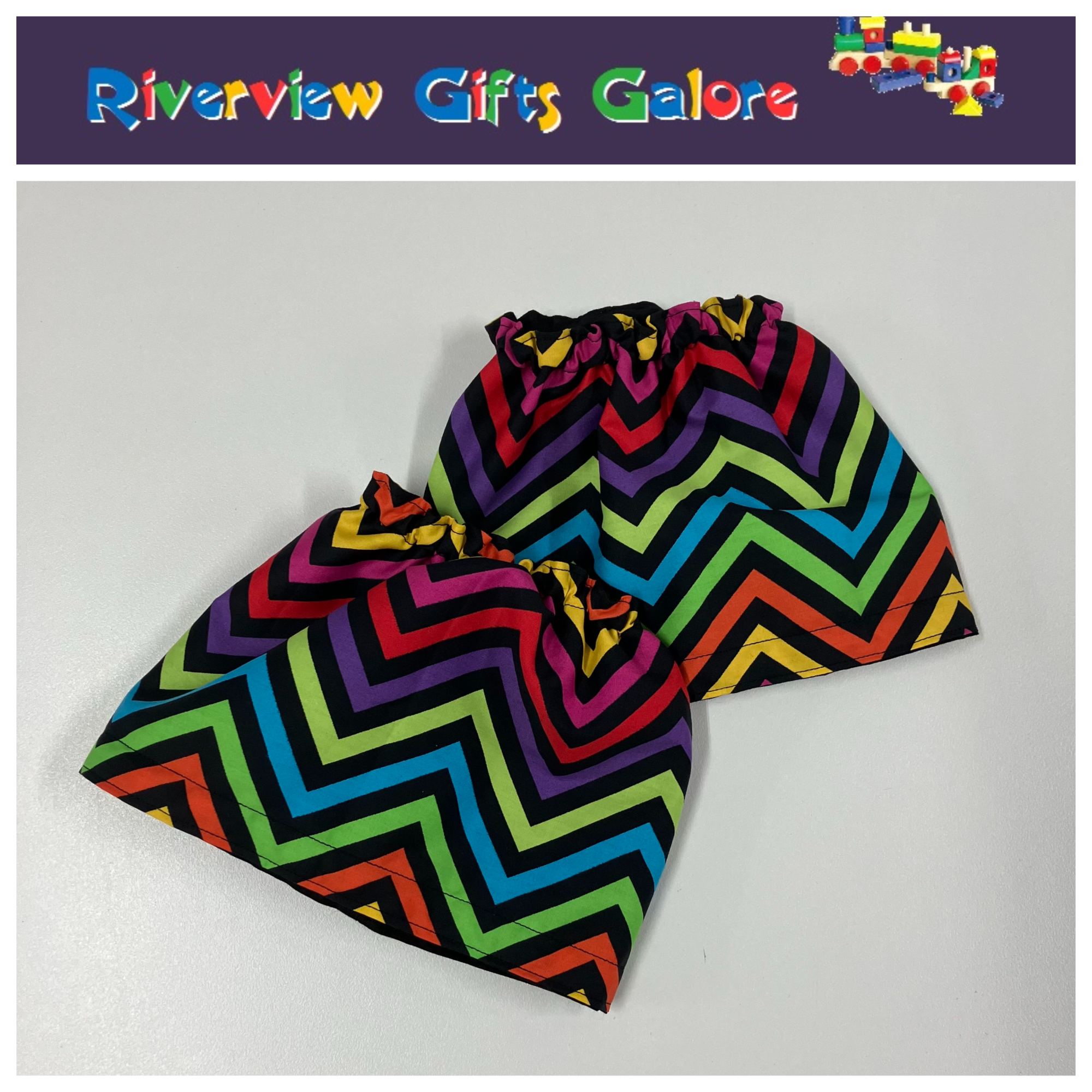 New Style Sock Protectors / Sock Savers / Burr Guards / Gaiters (Double Thickness and Reversible) - Colourful Chevron