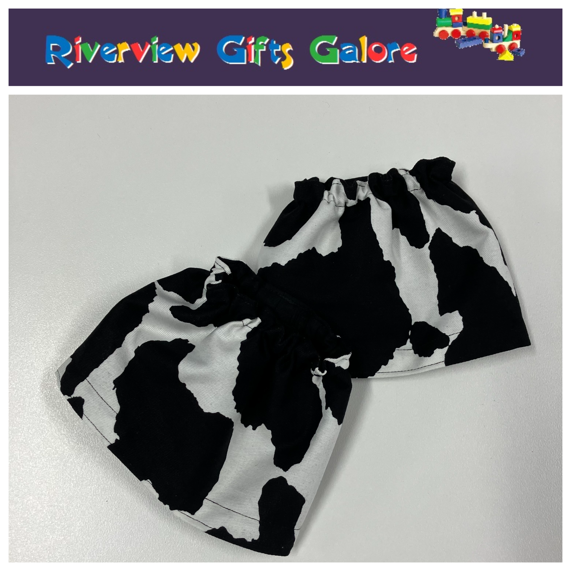 New Style Sock Protectors / Sock Savers / Burr Guards / Gaiters (Double Thickness and Reversible) - Cow Print