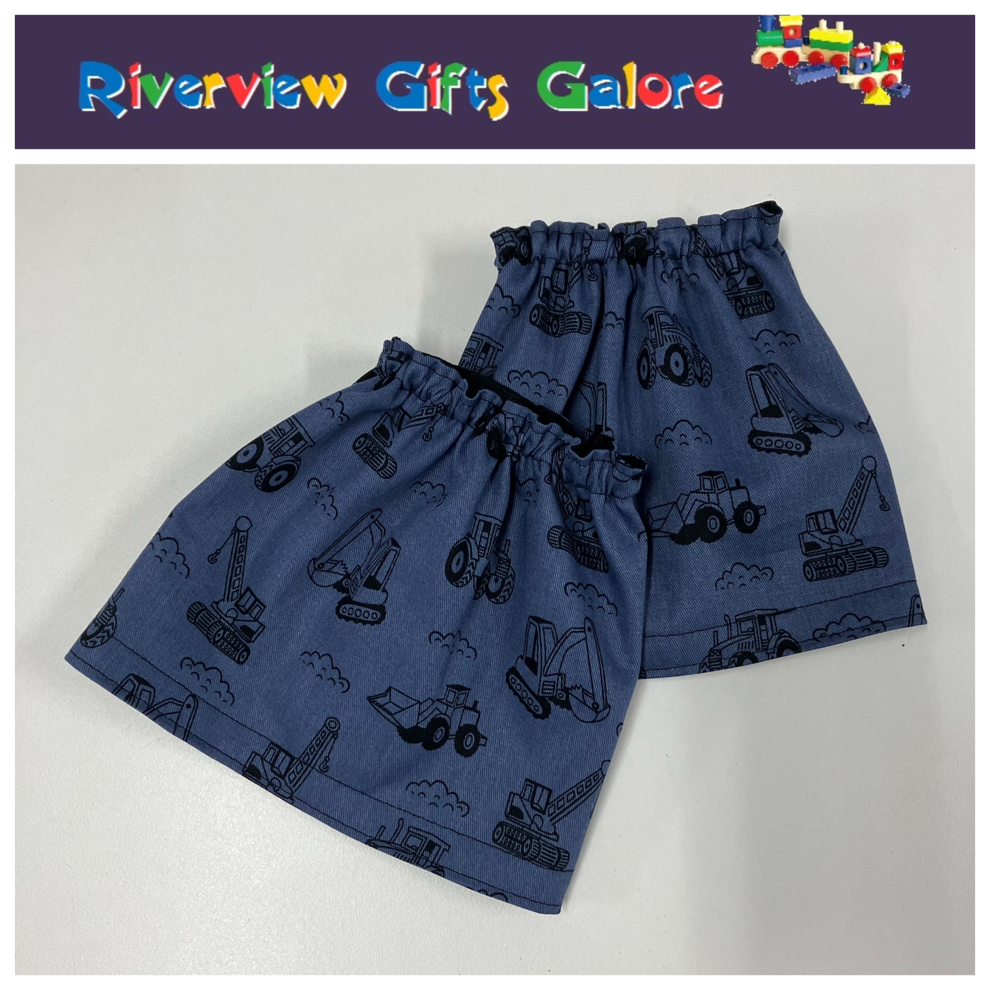 New Style Sock Protectors / Sock Savers / Burr Guards / Gaiters (Double Thickness and Reversible) - Construction on Blue