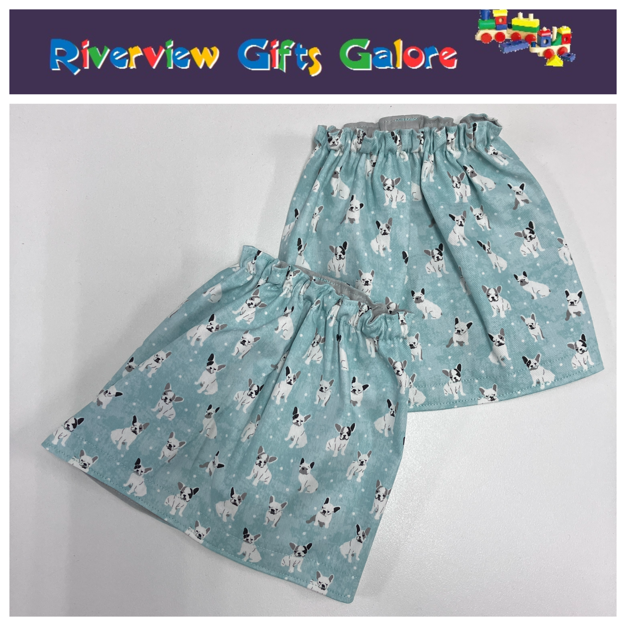 New Style Sock Protectors / Sock Savers / Burr Guards / Gaiters (Double Thickness and Reversible) - Dogs on Mint