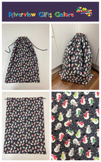 Santa Sack - Large - Snowmen on Dark Grey