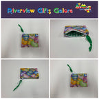 Zip Clutch / Purse / Bag / Pouch - Easter Eggs - Green Gingham