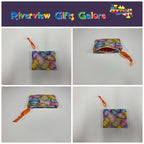 Zip Clutch / Purse / Bag / Pouch - Easter Eggs - Orange Gingham