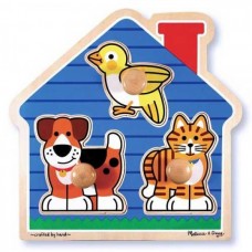 Melissa & Doug Wooden Puzzle - House Pets Knob Puzzle - MND2055 Melissa & Doug Wooden Puzzle - House Pets Knob Puzzle - MND2055