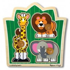 Melissa & Doug Wooden Puzzle - Jungle Friends Knob Puzzle - MND3375 Melissa & Doug Wooden Puzzle - Jungle Friends Knob Puzzle - MND3375