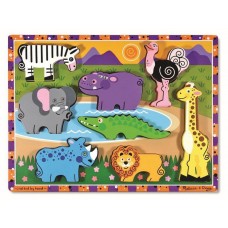Melissa & Doug Wooden Puzzle - Safari Chunky Puzzle - MND3722 Melissa & Doug Wooden Puzzle - Safari Chunky Puzzle - MND3722