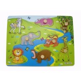 Wooden Safari Animal Pin Puzzle Wooden Safari Animal Pin Puzzle