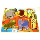 Wooden Jungle Animal Puzzle with Skin Wooden Jungle Animal Puzzle with Skin