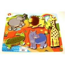Wooden Jungle Animal Puzzle with Skin Wooden Jungle Animal Puzzle with Skin